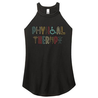 Retro Vintage Physical Therapy Funny Physical Therapist Women's Perfect Tri Rocker Tank