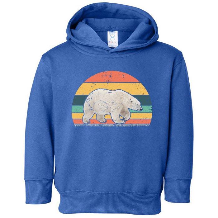 Retro Vintage Polar Bear Animal Lover Zookeeper Gift Toddler Hoodie