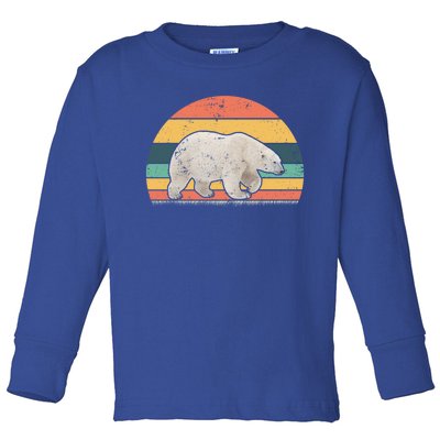 Retro Vintage Polar Bear Animal Lover Zookeeper Gift Toddler Long Sleeve Shirt