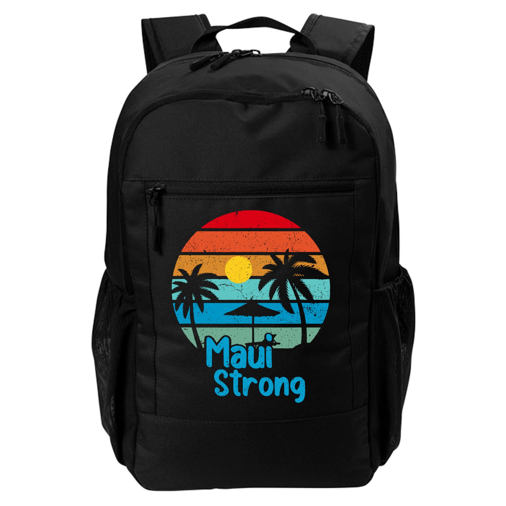 Retro Vintage Pray For Maui Hawaii Strong Wildfire Gift Backpack