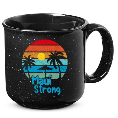 Retro Vintage Pray For Maui Hawaii Strong Wildfire Gift 15oz Campfire Ceramic Mug