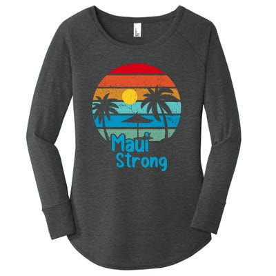 Retro Vintage Pray For Maui Hawaii Strong Wildfire Gift Women's Perfect Tri Tunic Long Sleeve Shirt