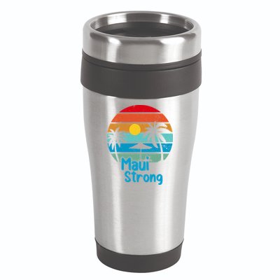 Retro Vintage Pray For Maui Hawaii Strong Wildfire Gift 16oz Travel Tumbler