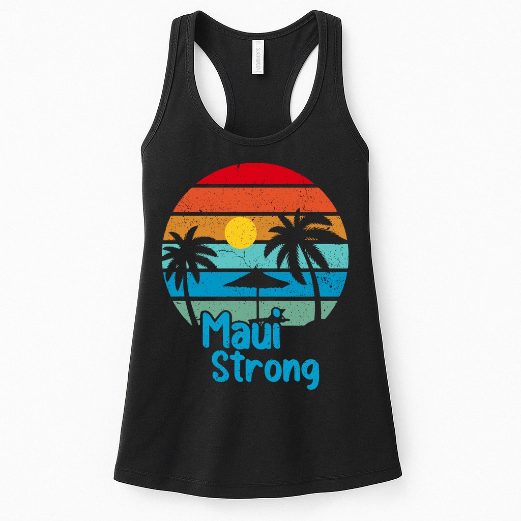 Retro Vintage Pray For Maui Hawaii Strong Wildfire Gift Womens Tank Top