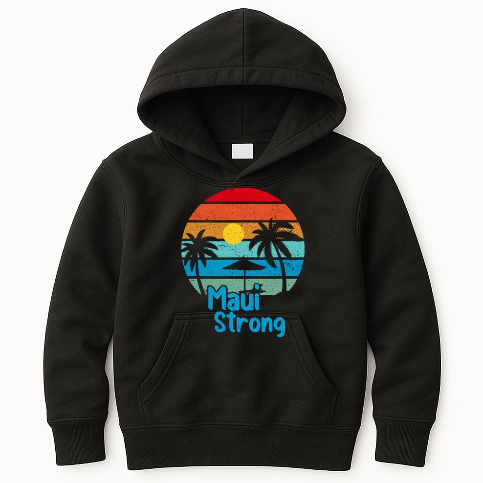 Retro Vintage Pray For Maui Hawaii Strong Wildfire Gift Kids Hoodie