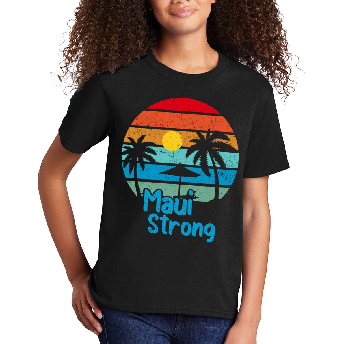 Retro Vintage Pray For Maui Hawaii Strong Wildfire Gift Kids T-Shirt