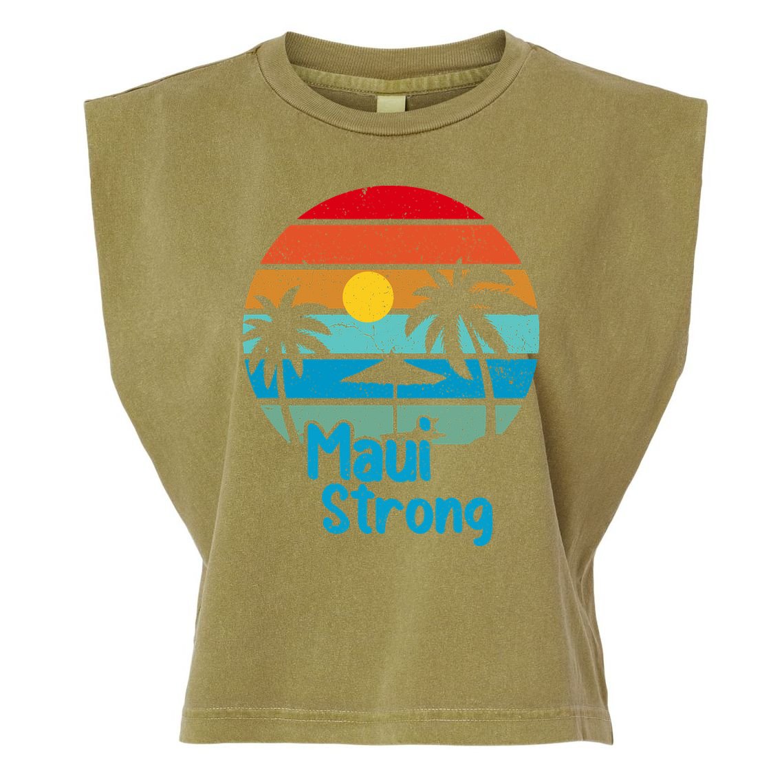 Retro Vintage Pray For Maui Hawaii Strong Wildfire Gift Garment-Dyed Women's Muscle Tee