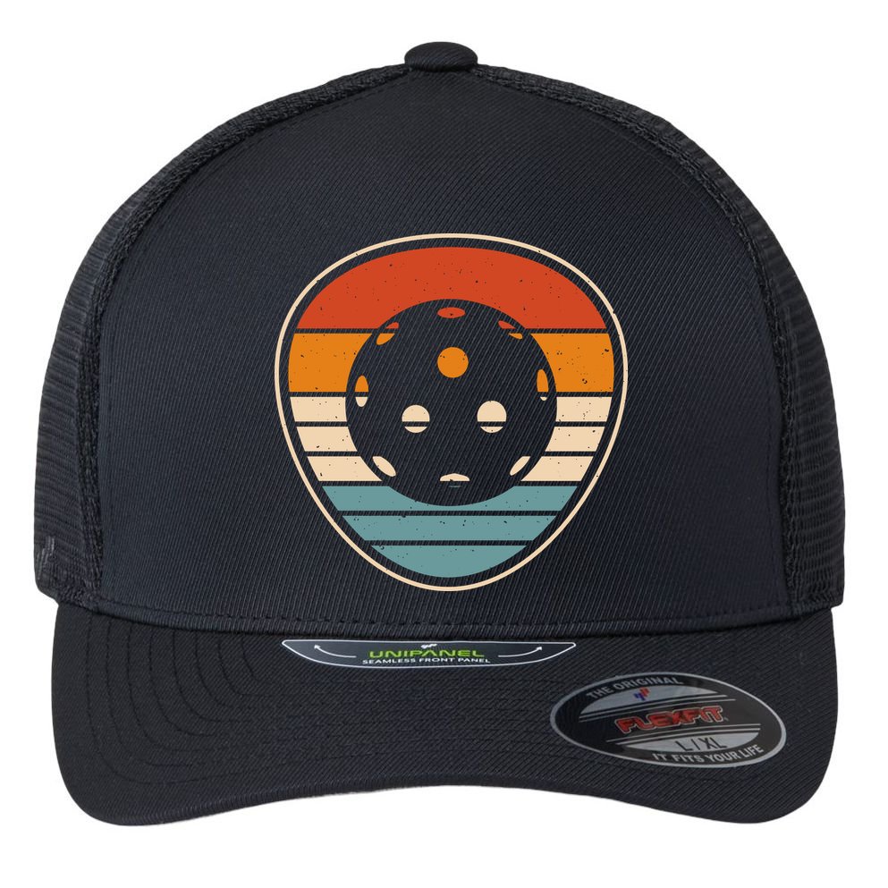 Retro Vintage Pickleball Gift Team Sport Flexfit Unipanel Trucker Cap