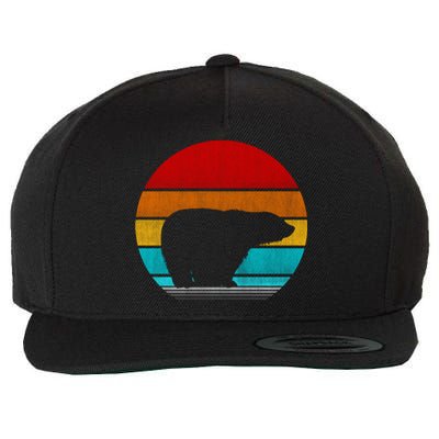 Retro Vintage Polar Bear Wool Snapback Cap