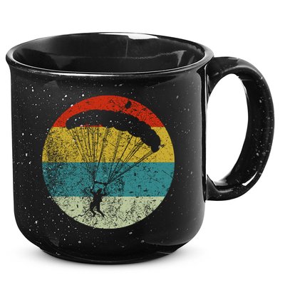 Retro Vintage Parachuting 15oz Campfire Ceramic Mug