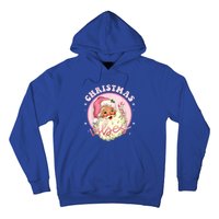 Retro Vintage Pink Santa Claus Funny Pink Christmas Vibes Funny Gift Hoodie