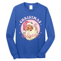 Retro Vintage Pink Santa Claus Funny Pink Christmas Vibes Funny Gift Long Sleeve Shirt