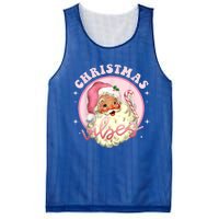 Retro Vintage Pink Santa Claus Funny Pink Christmas Vibes Funny Gift Mesh Reversible Basketball Jersey Tank