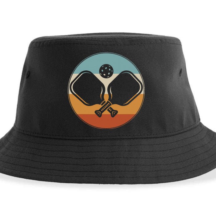 Retro Vintage Pickleball Paddle Design for Pickleball Player Sustainable Bucket Hat