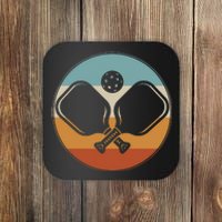 Retro Vintage Pickleball Paddle Design for Pickleball Player Coaster