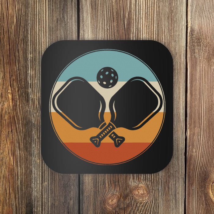 Retro Vintage Pickleball Paddle Design for Pickleball Player Coaster