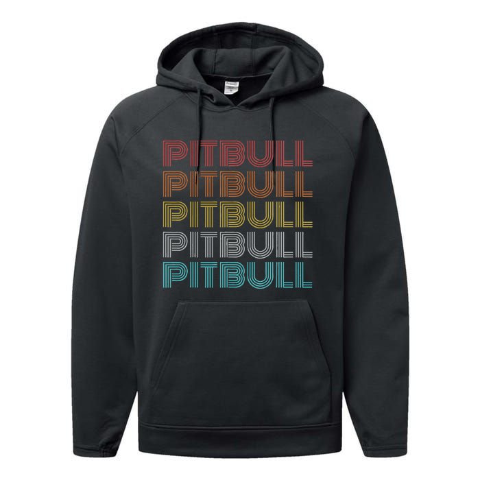 Retro Vintage Pitbull Performance Fleece Hoodie