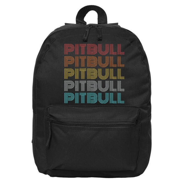 Retro Vintage Pitbull 16 in Basic Backpack