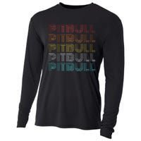 Retro Vintage Pitbull Cooling Performance Long Sleeve Crew