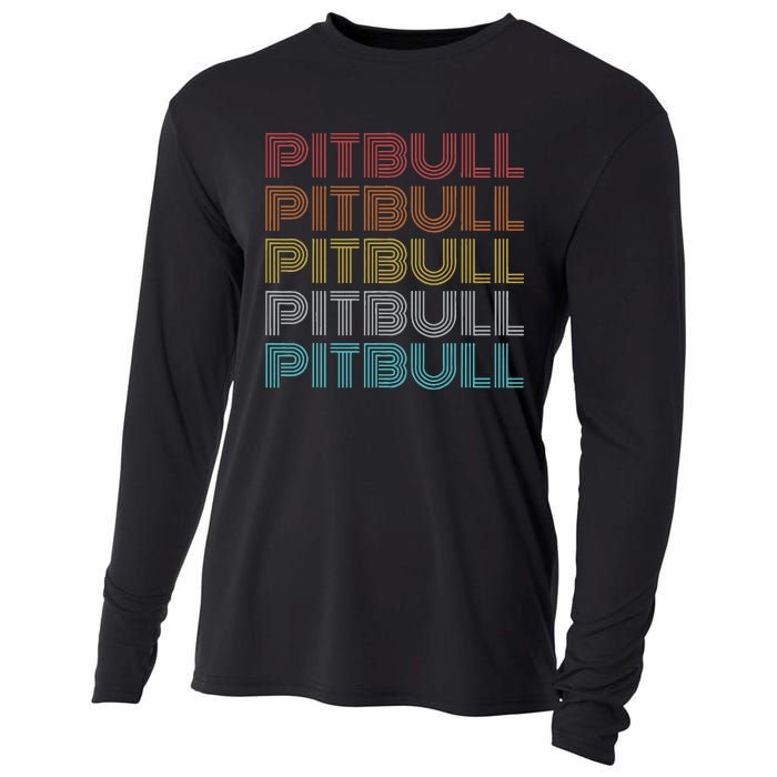 Retro Vintage Pitbull Cooling Performance Long Sleeve Crew