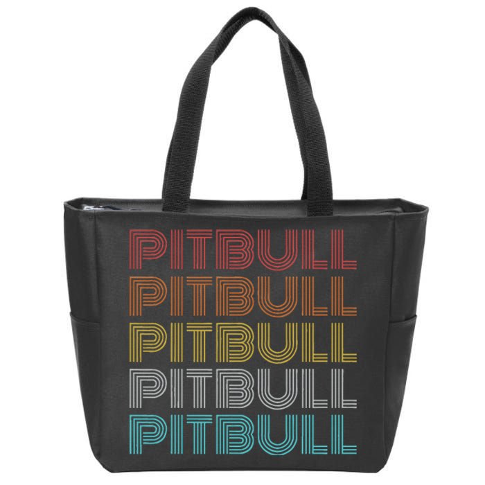 Retro Vintage Pitbull Zip Tote Bag