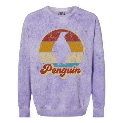 Retro Vintage Penguin Funny Penguin Lover Colorblast Crewneck Sweatshirt