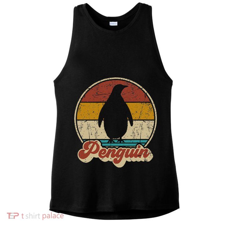 Retro Vintage Penguin Funny Penguin Lover Ladies PosiCharge Tri-Blend Wicking Tank
