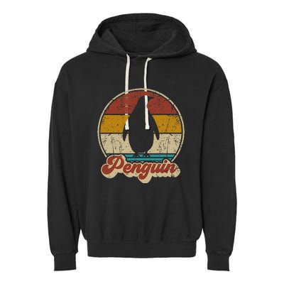 Retro Vintage Penguin Funny Penguin Lover Garment-Dyed Fleece Hoodie