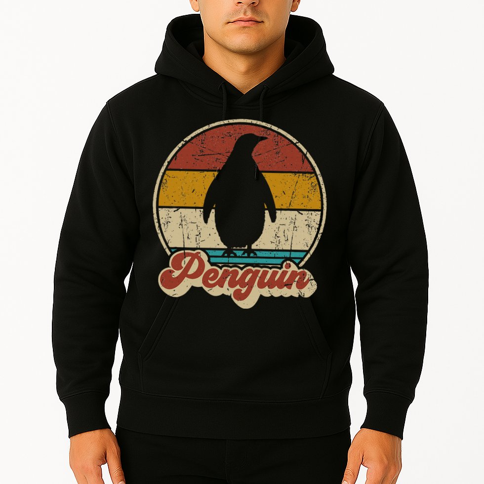 Retro Vintage Penguin Funny Penguin Lover Hoodie