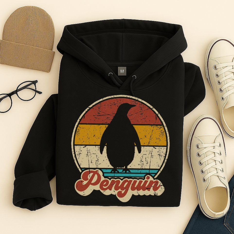 Retro Vintage Penguin Funny Penguin Lover Hoodie