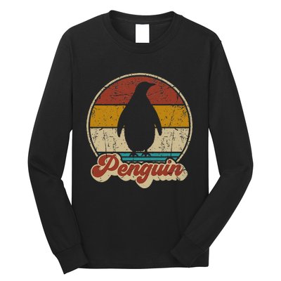 Retro Vintage Penguin Funny Penguin Lover Long Sleeve Shirt