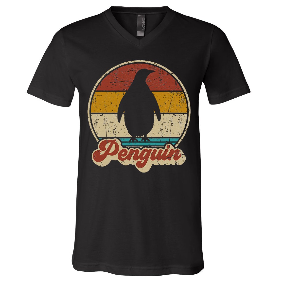 Retro Vintage Penguin Funny Penguin Lover V-Neck T-Shirt