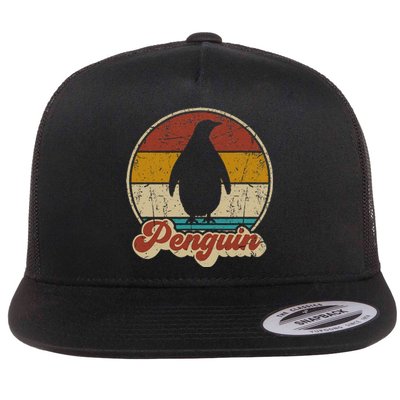 Retro Vintage Penguin Funny Penguin Lover Flat Bill Trucker Hat