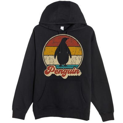 Retro Vintage Penguin Funny Penguin Lover Premium Pullover Hoodie