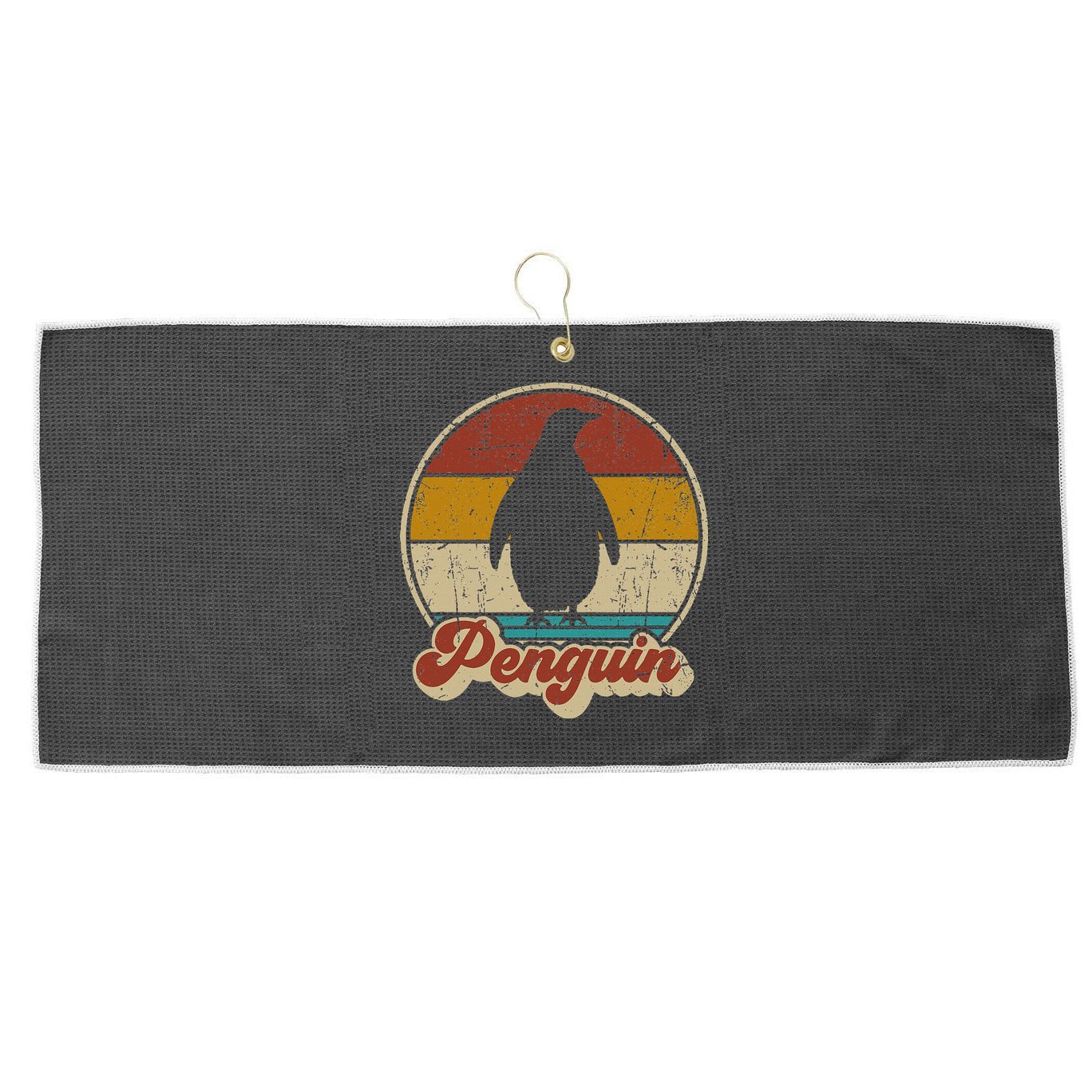 Retro Vintage Penguin Funny Penguin Lover Large Microfiber Waffle Golf Towel