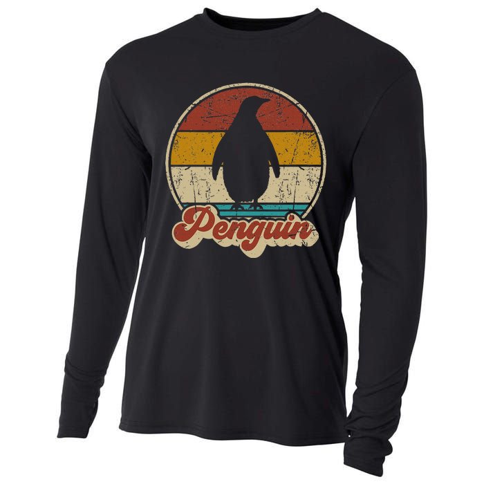 Retro Vintage Penguin Funny Penguin Lover Cooling Performance Long Sleeve Crew