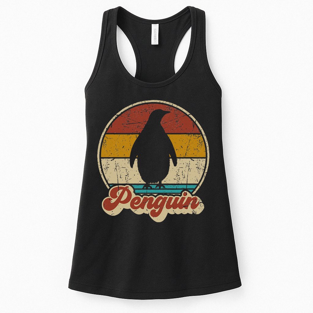 Retro Vintage Penguin Funny Penguin Lover Womens Tank Top