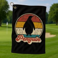 Retro Vintage Penguin Funny Penguin Lover Golf Towel