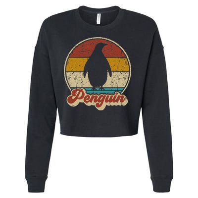 Retro Vintage Penguin Funny Penguin Lover Cropped Pullover Crew