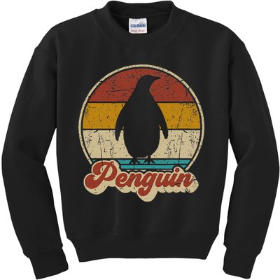 Retro Vintage Penguin Funny Penguin Lover Kids Sweatshirt