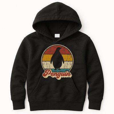 Retro Vintage Penguin Funny Penguin Lover Kids Hoodie