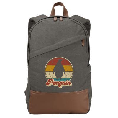 Retro Vintage Penguin Funny Penguin Lover Cotton Canvas Backpack