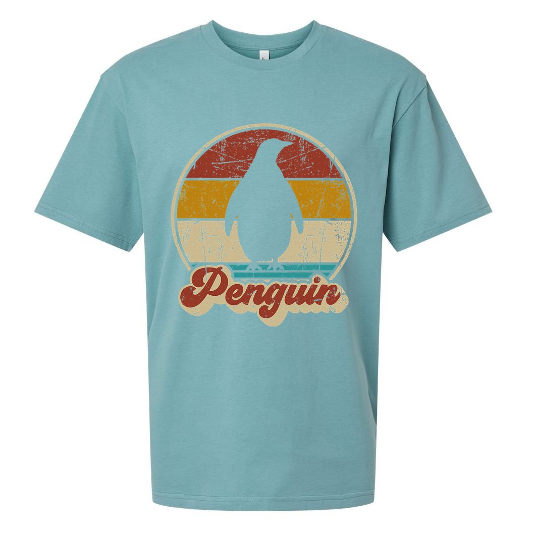 Retro Vintage Penguin Funny Penguin Lover Sueded Cloud Jersey T-Shirt