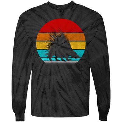 Retro Vintage Porcupine Tie-Dye Long Sleeve Shirt