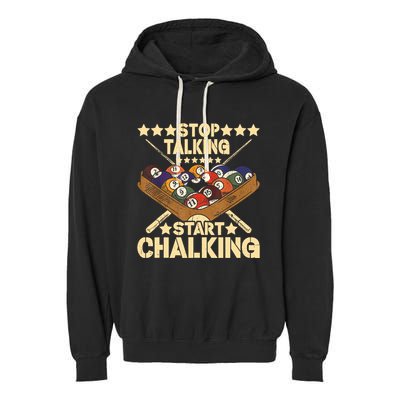 Retro Vintage Pool Billiard Team 8 Ball Pool Billiard Player Gift Garment-Dyed Fleece Hoodie