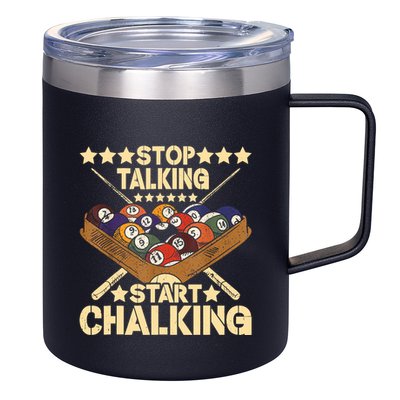 Retro Vintage Pool Billiard Team 8 Ball Pool Billiard Player Gift 12oz Stainless Steel Coffee Mug