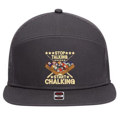 Retro Vintage Pool Billiard Team 8 Ball Pool Billiard Player Gift 7 Panel Mesh Trucker Snapback Hat