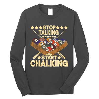Retro Vintage Pool Billiard Team 8 Ball Pool Billiard Player Gift Long Sleeve Shirt