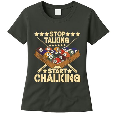 Retro Vintage Pool Billiard Team 8 Ball Pool Billiard Player Gift Womens T-Shirt