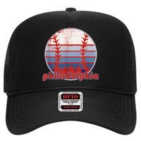 Retro Vintage Philly Baseball Skyline Cool Philadelphia High Crown Mesh Back Trucker Hat